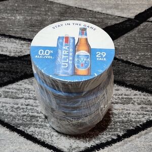 MICHELOB ULTRA ZERO DOUBLE SIDED 4" ROUND COLLECTIBLE COASTERS BEERMAT 100 PC